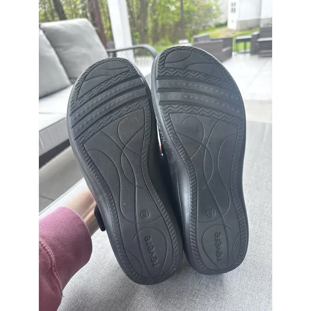 EUC Revere Women's Timaru Mary-Jane Shoes Black Angle 9.5